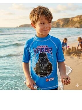 Star Wars Blue Darth Vader LEGO Kids Rashguard